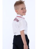 Boy\'s white shirt with red elements NDZ7497 - Online store - Boutique